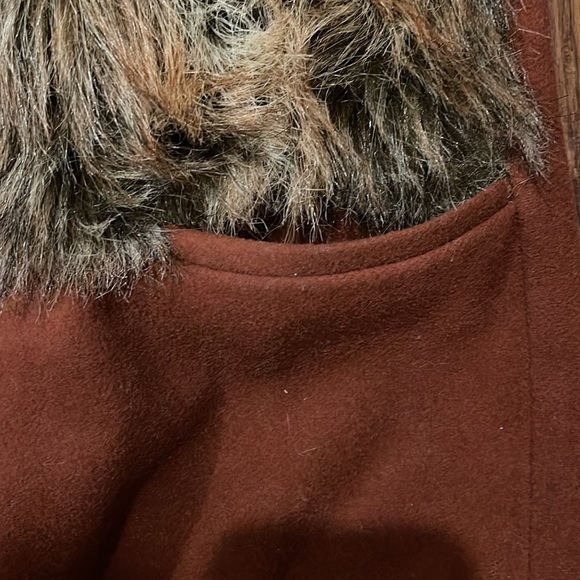 Zara Faux Fur warm rich brown cozy Vest size medium - Picture 6 of 10